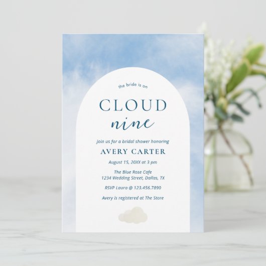 Modern op Cloud 9 Vrijgezellenfeest Kaart (Staand voorkant)