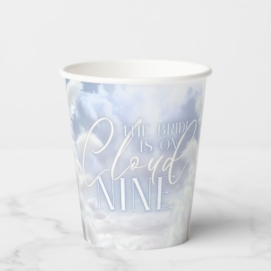 Modern op Cloud Nine 9 Pampas Vrijgezellenfeest Papieren Bekers (Achterkant)