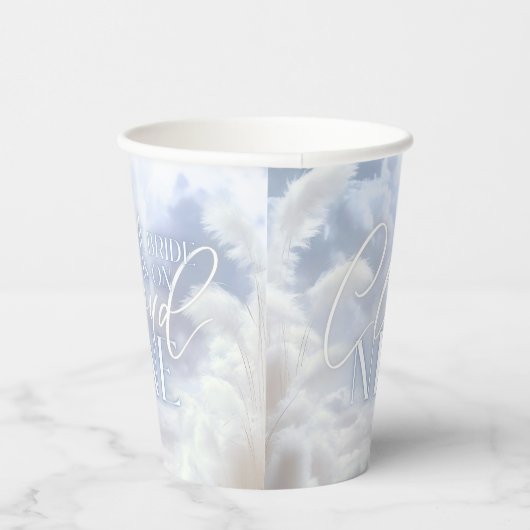 Modern op Cloud Nine 9 Pampas Vrijgezellenfeest Papieren Bekers (Rechts)