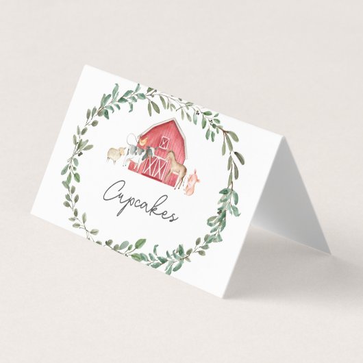 Modern op de Boerderij voedseltentaart, plaatsmont Visitekaartje (Voorkant)