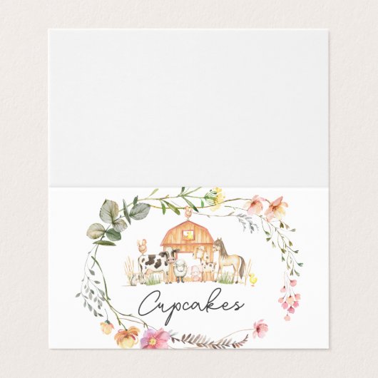 Modern op de Boerderij voedseltentaart, plaatsmont Visitekaartje (Buitenkant ongevouwen)