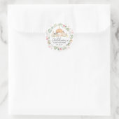 Modern op het Boerderij Baby shower Invitation Cla Ronde Sticker (Tas)