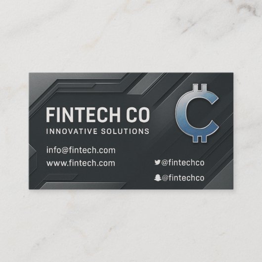 Modern, op technologie geïnspireerd, metallic desi visitekaartje (Voorkant)