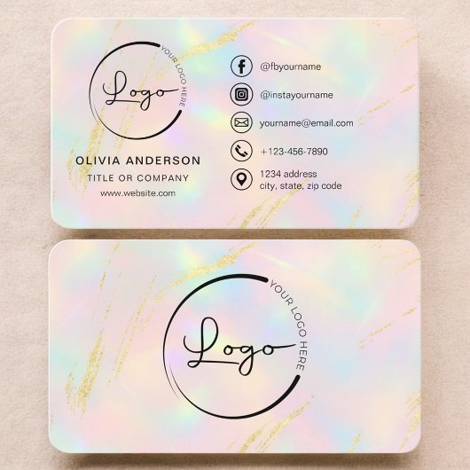 Modern Opal Business Branding Visitekaartje