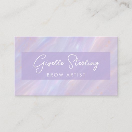 Modern Opal Holographic Brow Technician Visitekaartje (Voorkant)