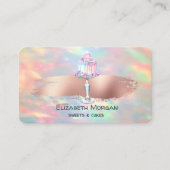 Modern, Opal, Roos Gouden Borstelslag, Cake Visitekaartje (Voorkant)