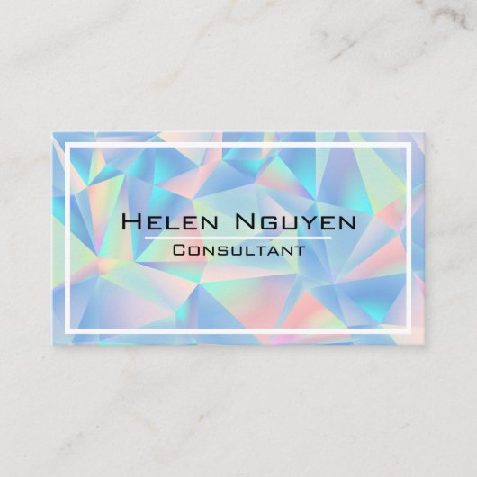 Modern Opal Stone gesimuleerd hologram Visitekaartje (Voorkant)