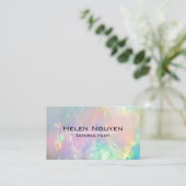 Modern Opal Stone gesimuleerd hologram Visitekaartje (Staand voorkant)