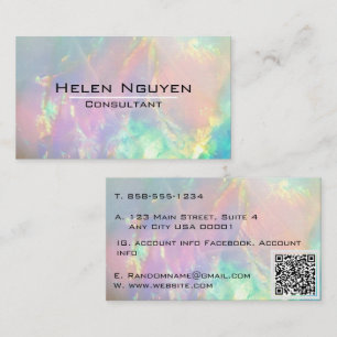 Modern Opal Stone gesimuleerd hologram Visitekaartje