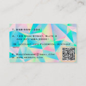 Modern Opal Stone gesimuleerd hologram Visitekaartje (Achterkant)