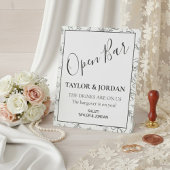 Modern Open Bar | Minimalist Botanical  Reclamebord Met Voetstuk