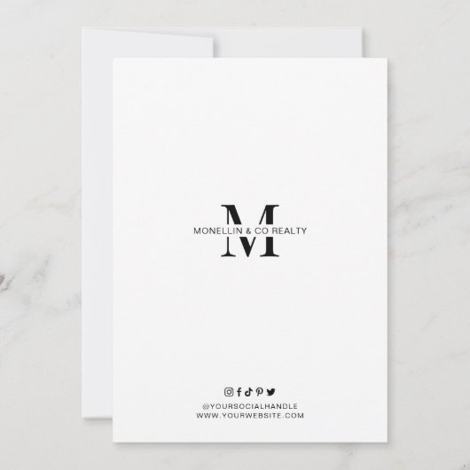 Modern Open Huis Zwart & Wit Realty Business I Kaart (Achterkant)