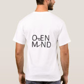 Modern "Open Mind" typografisch ontwerp T-shirt (Achterkant)