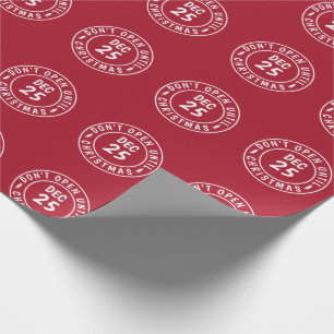 Modern openen pas na kerststempel cadeaupapier