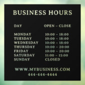 Modern Openingstijden Logo Pros deur bord Raamsticker (Vel 3)