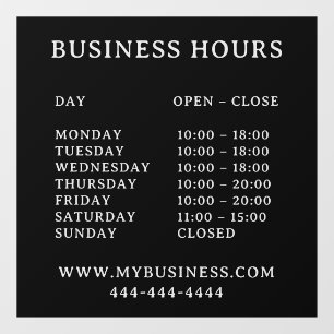 Modern Openingstijden Logo Pros deur bord Raamsticker