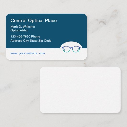 Modern optometrist en yeslijtthema visitekaartje (Voorkant / Achterkant)