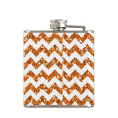 Modern Oran Glitter Chevron Monogram Whiskey Flask Heupfles (Achterkant)