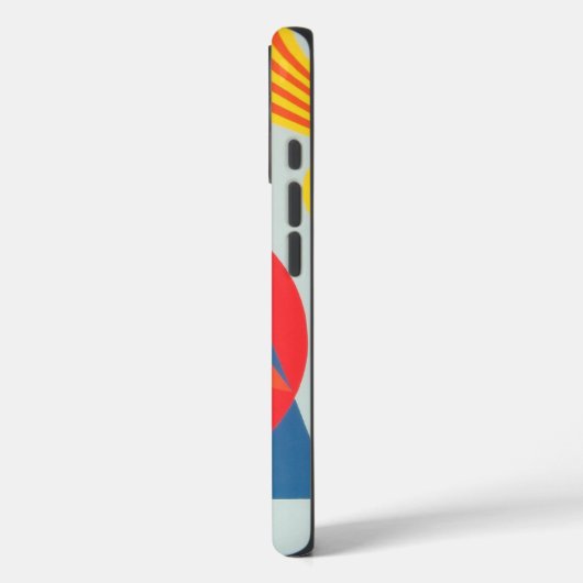 Modern Orange and Blue Triangles Phone Case (Achterkant / Links)