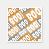 Modern Orange and Grey Boo Pattern Halloween  Servet (Voorkant)