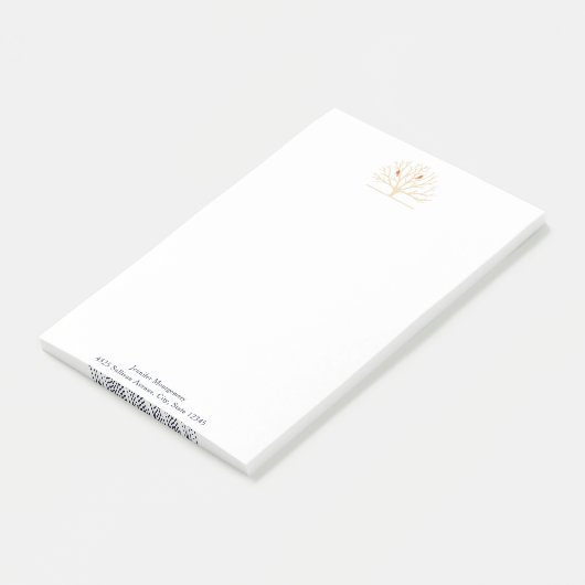 Modern Orange Birds in a Large Tree Illustration Post-it® Notes (Schuin)