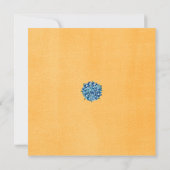 Modern Orange Blue Hydrangeas Watercolor Wedding Kaart (Achterkant)