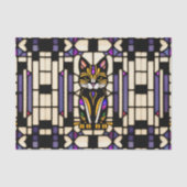 Modern Orange Cat Stained Glass Illustration Tissuepapier (Voorkant)