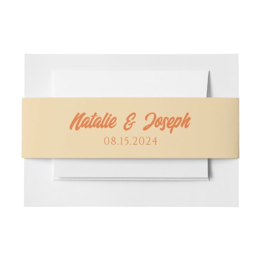 Modern Orange Colorful Funky Fun Wedding Uitnodigingen Wikkel (Voorkant Voorbeeld)