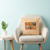 Modern Orange Geometric Design Kussen (Stoel)