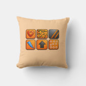 Modern Orange Geometric Design Kussen (Voorkant)