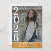 Modern Orange Graduation Cap Senior Photo Kaart (Voorkant)