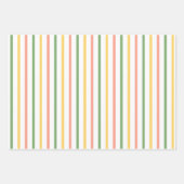 Modern Orange, Green, Yellow Stripes and Polka Dot Inpakpapier Vel (Voorkant)
