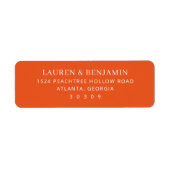 Modern Orange Minimalist Etiket (Voorkant)