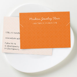 Modern Orange Necklace Bracelet Display Card Visitekaartje