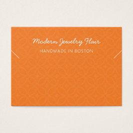 Modern Orange Necklace Bracelet Display Card Visitekaartje
