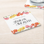 Modern Orange Pink  Tulips Floral Bridal Shower Kartonnen Onderzetters<br><div class="desc">Add a charming floral touch to your celebration with this Modern Orange Pink Tulips Floral Bridal Shower Square Paper Coaster. Featuring delicate tulip blooms in soft orange and pink hues, paired with elegant modern typography, this stylish coaster brings a fresh and romantic feel to your bridal shower décor. Perfect for...</div>