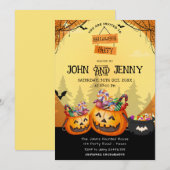 Modern Orange Pumpkin Fall Halloween Costume Party Kaart (Voorkant / Achterkant)