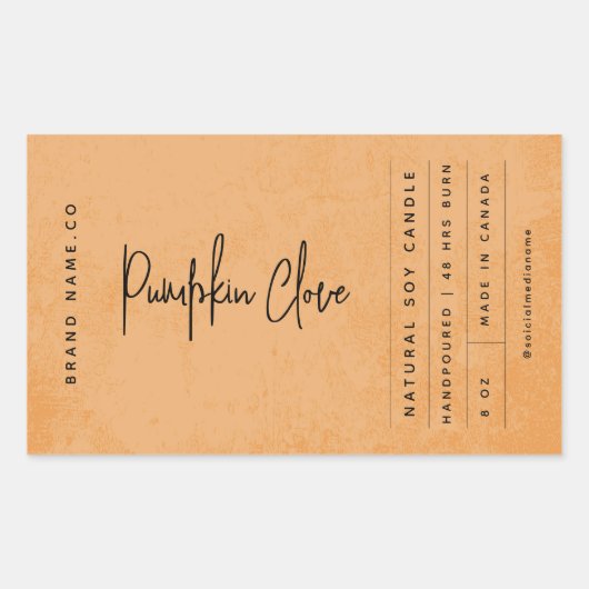 Modern Orange Tangerine Rustic Label (Voorkant)