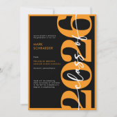 Modern Orange Typography Graduation Announcement Kaart (Voorkant)
