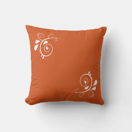 Modern Orange & White Square Pillow | Customizable Kussen