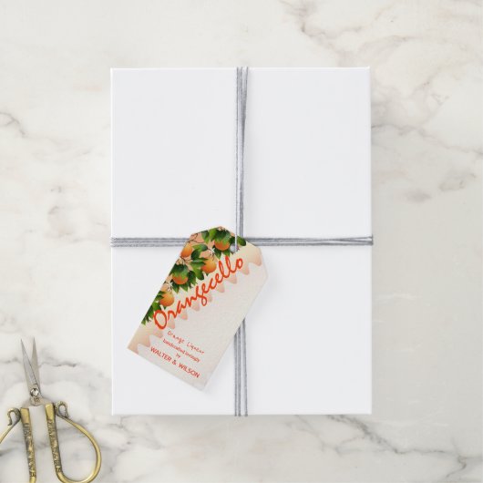 Modern orangecello fruit | Dank u Cadeaulabel (Met Touw)