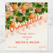 Modern Orangecello Sinaasappel Wijn Etiket (Enkel label)