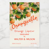 Modern Orangecello Sinaasappel Wijn Etiket (Enkel label)