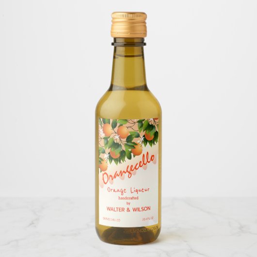 Modern Orangecello Sinaasappel Wijn Etiket (Voorkant)