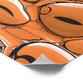 Modern Oranje Abstract bubbel art design Poster (Hoek)