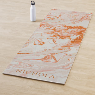 Modern Oranje Abstract marmerpatroon Yogamat