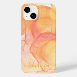 Modern Oranje Abstract persoonlijk Case-Mate iPhone 14 Hoesje