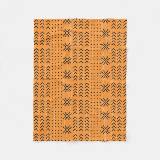 Modern Oranje Afrikaans patroon Fleece Deken (Voorkant)