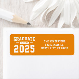 Modern Oranje Afstuderen Retour Adres Label