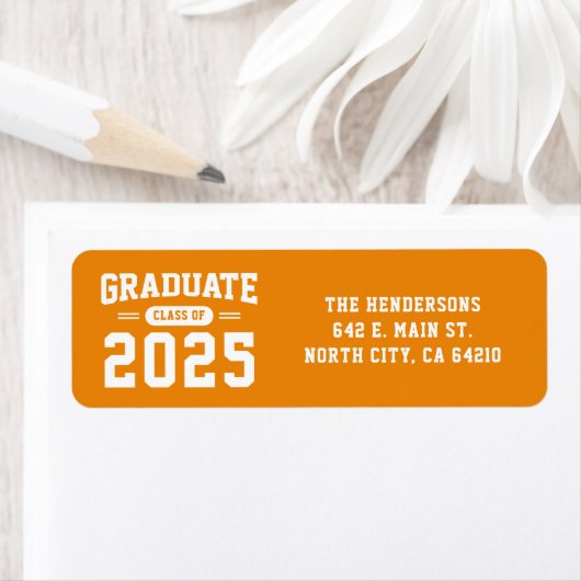 Modern Oranje Afstuderen Retour Adres Label (Insitu)